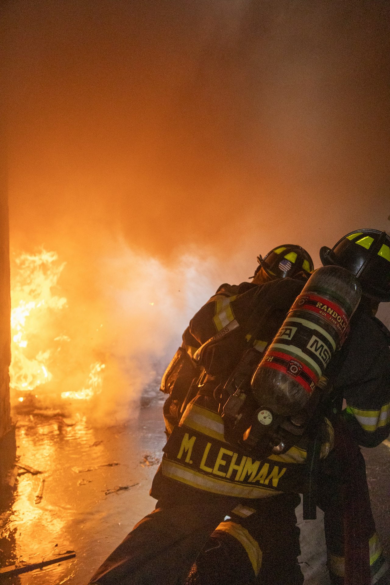 Firefighters performing interior attack