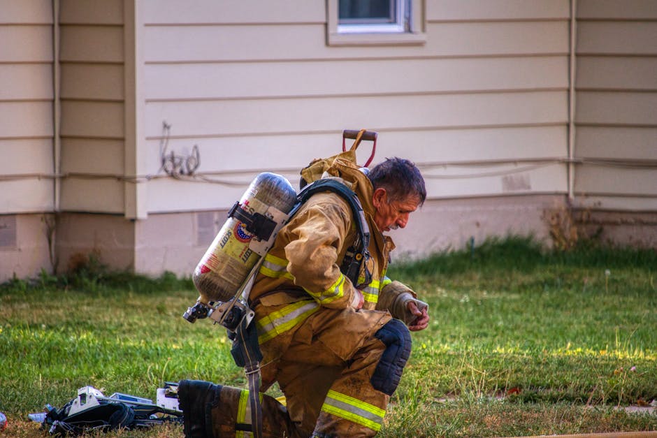 Firefighter training with equipment