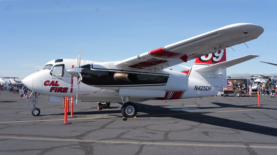 CAL FIRE aircraft on display representing California fire agency capabilities